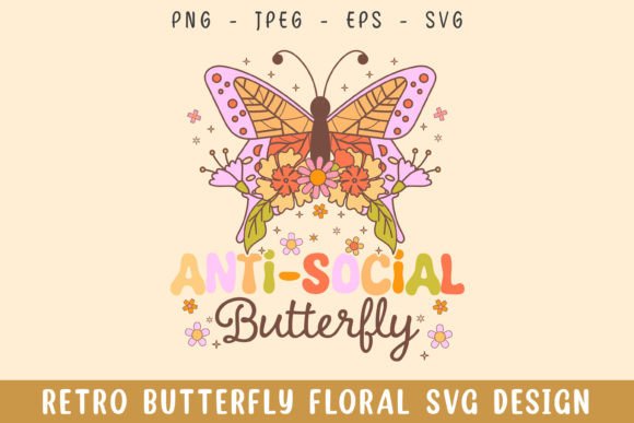 Anti Social Butterfly Floral Retro Svg: A Designer's Review