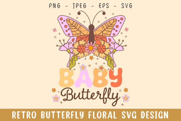 Baby Butterfly Floral Retro Design Svg Review