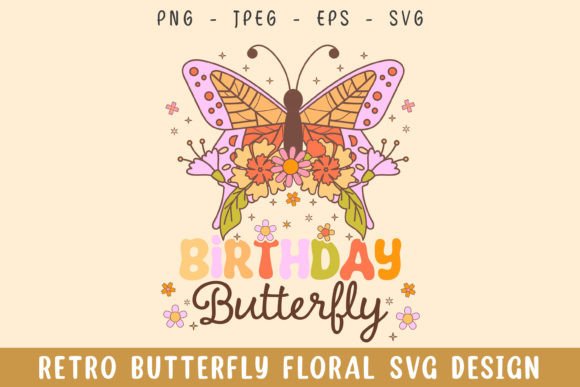 Birthday Butterfly Floral Retro Design Review