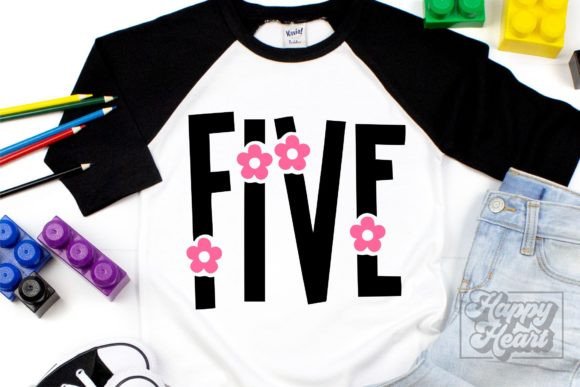Five 5th Birthday Floral Flower SVG PNG Review