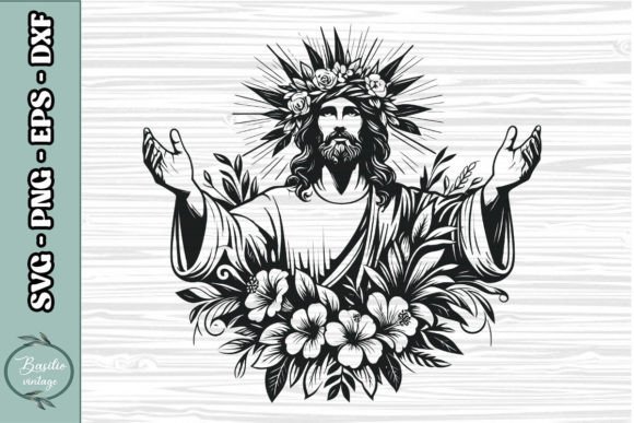 Floral Jesus SVG Clipart 02: A Designer's Review