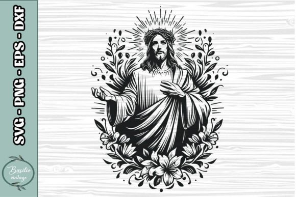 Floral Jesus SVG Clipart 11 Review
