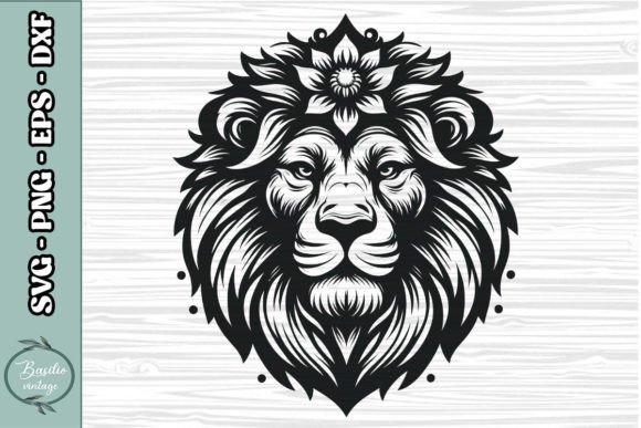 Floral Lion SVG Clipart 01: A Designer's Stitch Test