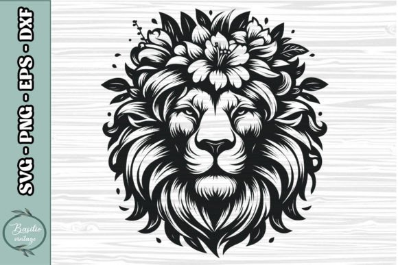 Floral Lion SVG Clipart 05 Review for Real Embroidery Work