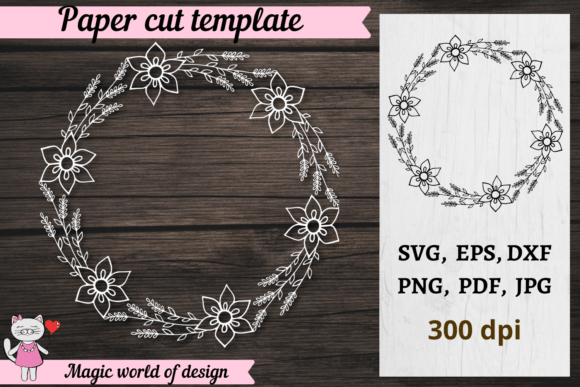 Leaf Wreath Cricut SVG Cut File, Paper
