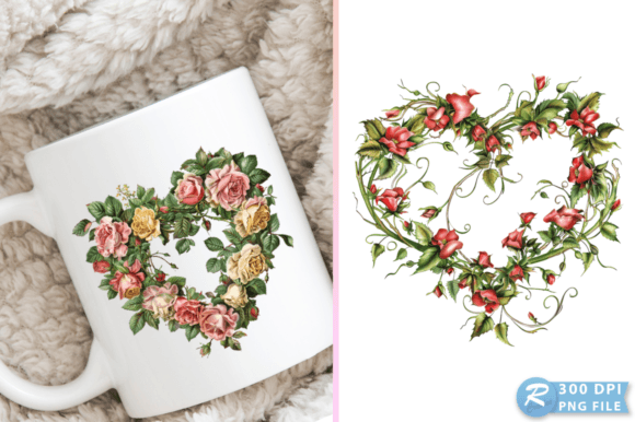 Valentine Floral Heart Illustration PNG Review